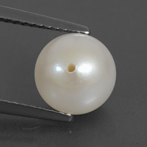 3.49カラットの天然シルバーホワイトパール（8.08 mm・球体 / ボール）