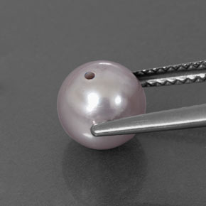 2.59カラットの天然銀パール、スフェア / ボール、オペーク