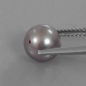 3.30カラットの天然ピンクがかったシルバーパール、スフェア / ボール、オペーク