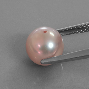 2.89カラットの天然ピンクがかったシルバーパール、スフェア / ボール、オペーク