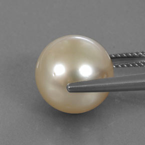 11.57カラットの天然ライトゴールドパール、スフェア / ボール、オペーク