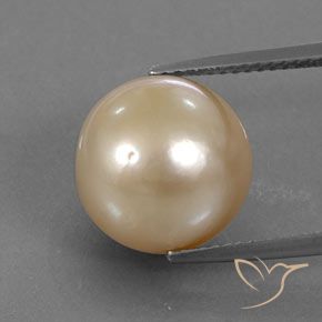 12.62カラットの天然ライトオレンジパール、スフェア / ボール、オペーク