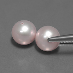 カラットの天然シルバーピンクパール（7.63 mm・球体 / ボール）