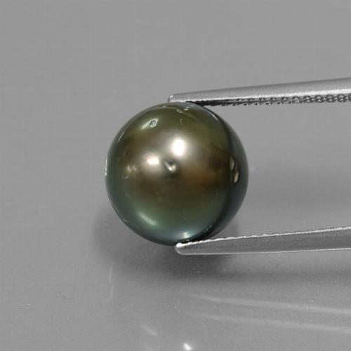 9.57カラットの天然ダークグレーパール（10.96 mm・球体 / ボール）