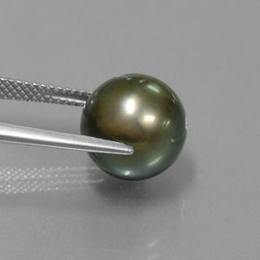 9.57カラットの天然ダークグレーパール（10.96 mm・球体 / ボール）