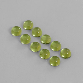 カラットの天然鮮やかな緑ペリドット（4.17 mm・ラウンドカット）