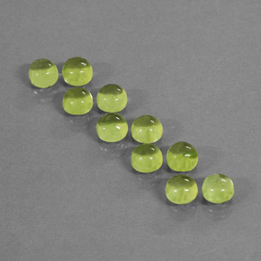 カラットの天然鮮やかな緑ペリドット（4.08 mm・ラウンドカット）