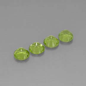 カラットの天然鮮やかな緑ペリドット（5.90 mm・ラウンドカット）