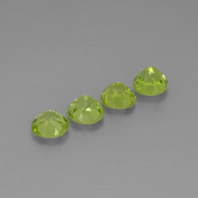 カラットの天然鮮やかな緑ペリドット（5.89 mm・ラウンドカット）