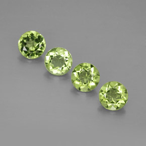 カラットの天然鮮やかな緑ペリドット（5.89 mm・ラウンドカット）
