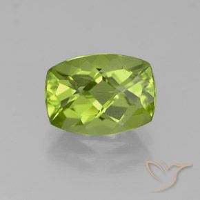 2.38ct 天然 薄いライブリーグリーン ペリドット, クッション, VS
