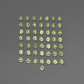 カラットの天然鮮やかな緑ペリドット（2.01 mm・ラウンドカット）