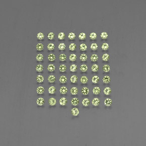 カラットの天然鮮やかな緑ペリドット（2.01 mm・ラウンドカット）