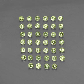 カラットの天然鮮やかな緑ペリドット（2.01 mm・ラウンドカット）