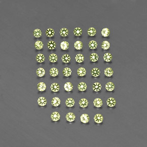 カラットの天然鮮やかな緑ペリドット（2.00 mm・ラウンドカット）