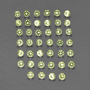 カラットの天然鮮やかな緑ペリドット（2.00 mm・ラウンドカット）