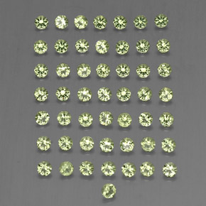 カラットの天然鮮やかな緑ペリドット（2.01 mm・ラウンドカット）
