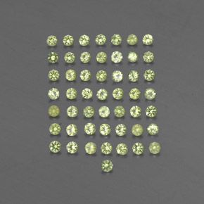 カラットの天然鮮やかな緑ペリドット（2.01 mm・ラウンドカット）