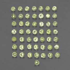 カラットの天然鮮やかな緑ペリドット（2.01 mm・ラウンドカット）
