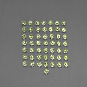 カラットの天然鮮やかな緑ペリドット（2.00 mm・ラウンドカット）