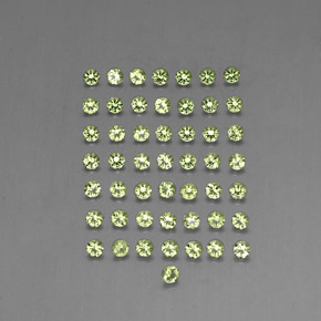 カラットの天然鮮やかな緑ペリドット（1.99 mm・ラウンドカット）