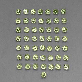 カラットの天然鮮やかな緑ペリドット（1.99 mm・ラウンドカット）