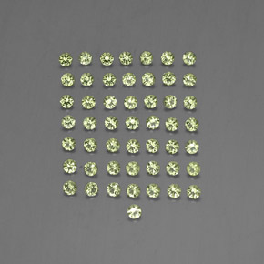 カラットの天然鮮やかな緑ペリドット（2.02 mm・ラウンドカット）