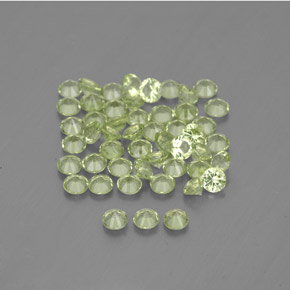 カラットの天然鮮やかな緑ペリドット（2.00 mm・ラウンドカット）