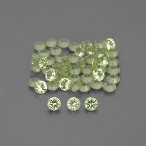 1.54カラットの天然黄色がかった緑ペリドット（2.00 mm・ラウンドカット）