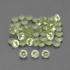 1.54カラットの天然黄色がかった緑ペリドット（2.00 mm・ラウンドカット）