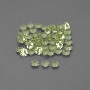 1.54カラットの天然黄色がかった緑ペリドット（2.00 mm・ラウンドカット）