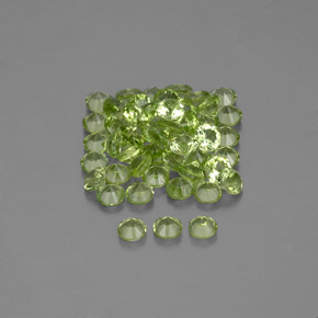 カラットの天然鮮やかな緑ペリドット（2.00 mm・ラウンドカット）