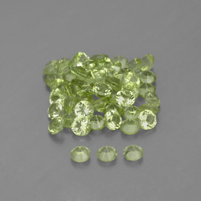 カラットの天然鮮やかな緑ペリドット（2.00 mm・ラウンドカット）