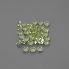 カラットの天然鮮やかな緑ペリドット（2.00 mm・ラウンドカット）