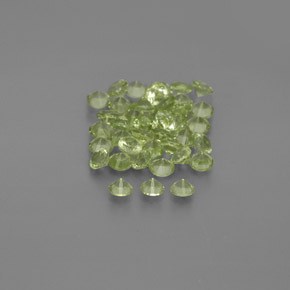 カラットの天然鮮やかな緑ペリドット（2.01 mm・ラウンドカット）