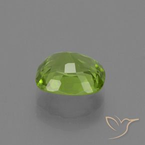2.34カラットの天然黄みがかったグリーンペリドット、クッション、VS