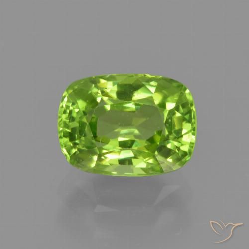 2.06ct 天然 ライブリーグリーン ペリドット, クッション, VS