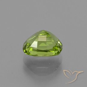 2.22カラットの天然ミディアムグリーンペリドット、クッション、VS