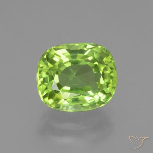 2.26ct 天然 ライブリーグリーン ペリドット, クッション, VS