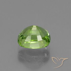 2.10カラットの天然ミディアムグリーンペリドット、クッション、VS