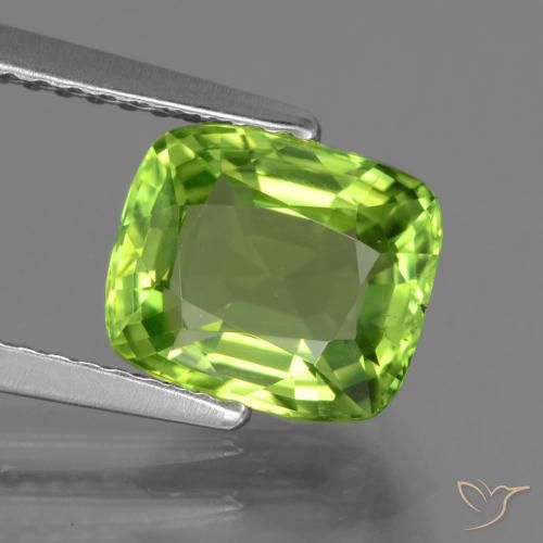 2.28ct 天然 ライブリーグリーン ペリドット, クッション, VS