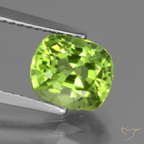 2.27ct 天然 ライブリーグリーン ペリドット, クッション, VS
