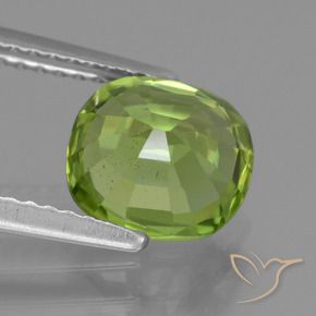 2.26カラットの天然ミディアムグリーンペリドット、クッション、VS