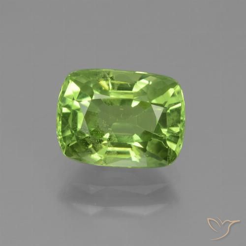 2.14ct 天然 ミディアムグリーン ペリドット, クッション, VS