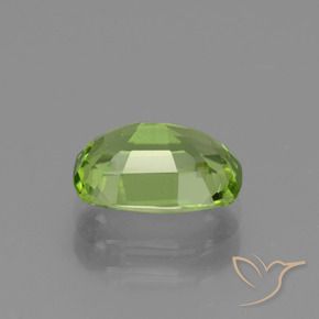 1.96カラットの天然ミディアムグリーンペリドット、クッション、VS