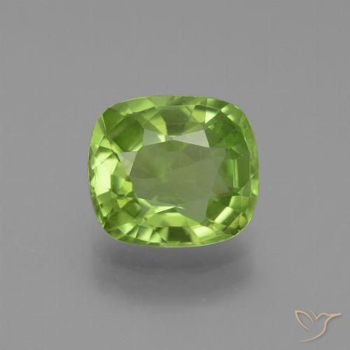 2.48ct 天然 ライブリーグリーン ペリドット, クッション, VS