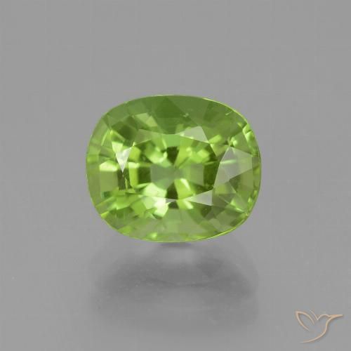 2.47ct 天然 黄みがかったグリーン ペリドット, クッション, VS