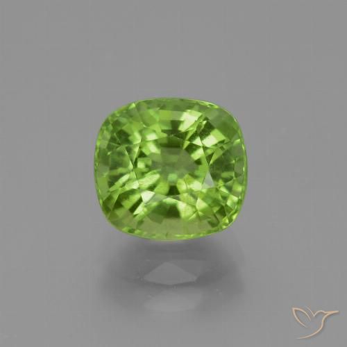 2.40ct 天然 ミディアムグリーン ペリドット, クッション, VS