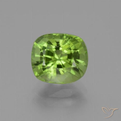 2.41ct 天然 ミディアムグリーン ペリドット, クッション, VVS-VS