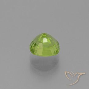 2.54カラットの天然ミディアムグリーンペリドット、クッション、VS